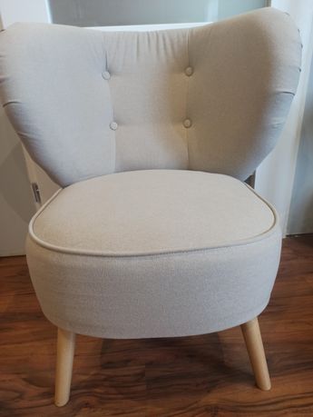 Fotel tapicerowany szaro-beżowy