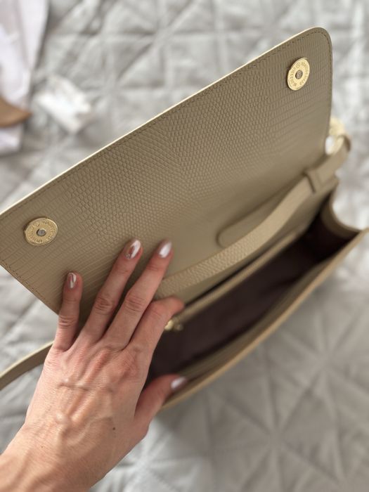 Сумка Estro натуральна шкіра під рептилію (бежева)