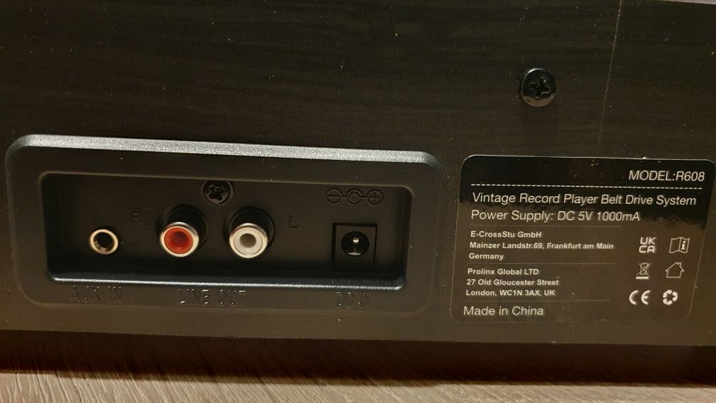 Gramofon, adapter, głośnik, retro