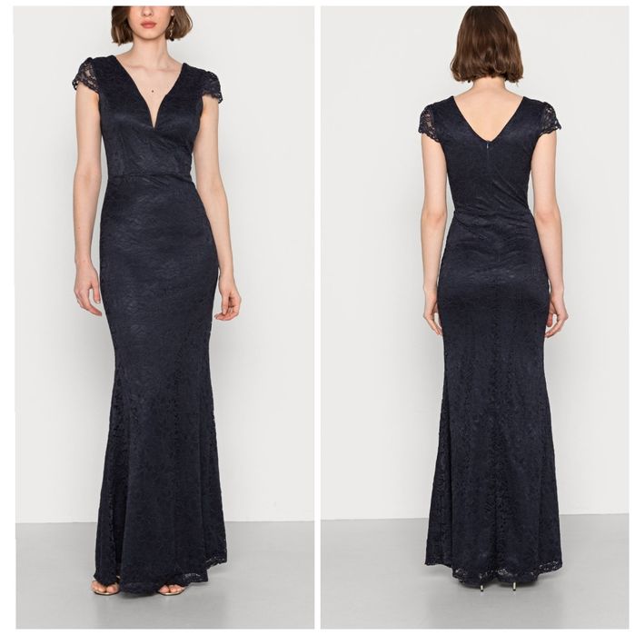 Suknia wieczorowa sukienka balowa długa na wesele studniówkę granatowa