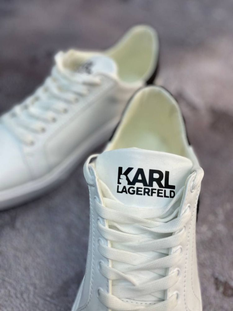 КЕДИ KARL LAGERFELD Мужские кроссовки Карл Кеды белые демисезон кожа