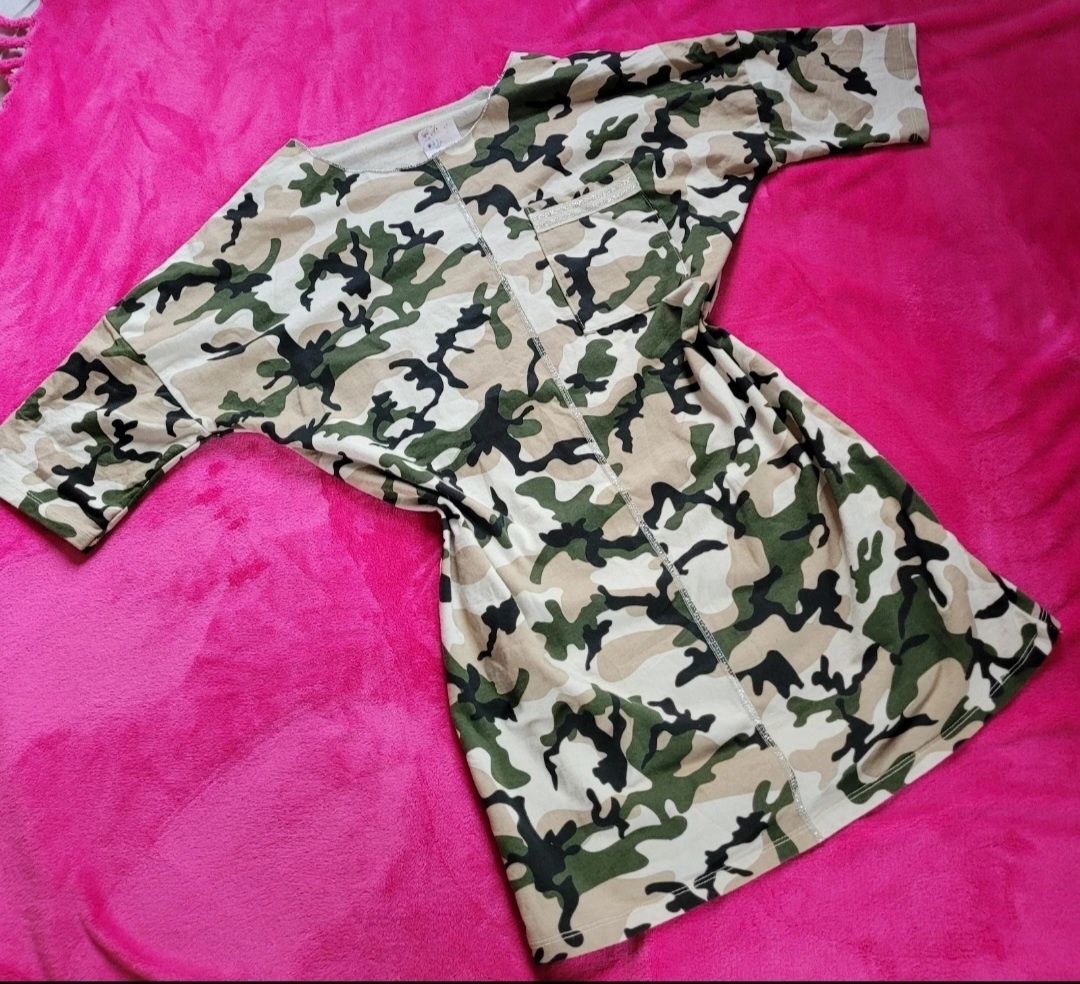 Sukienka tunika bluzka moro oversize