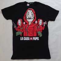 LA CASA DE PAPEL czarna oryginalna koszulka T-shirt