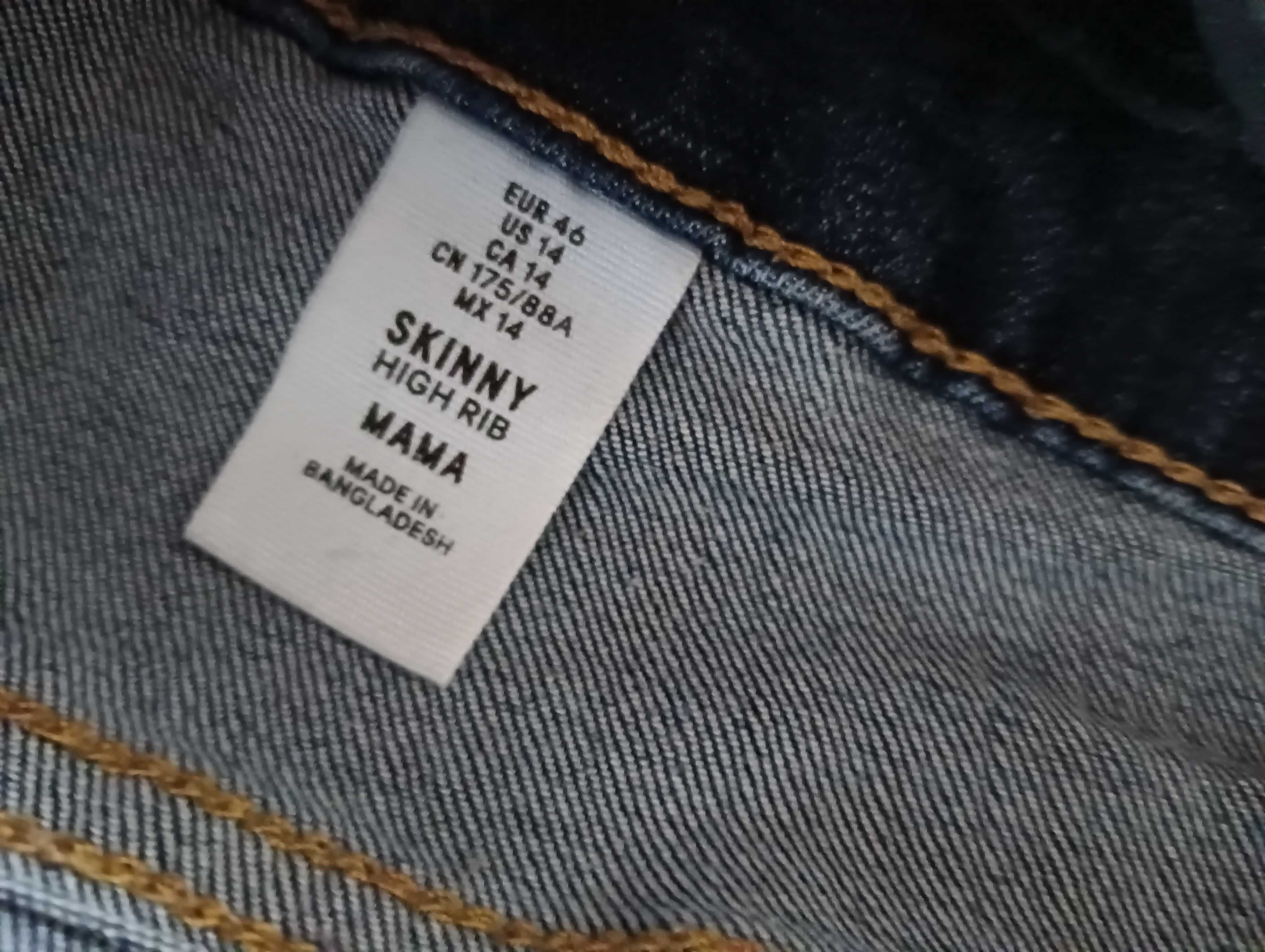 Spodnie jeansy ciążowe 46