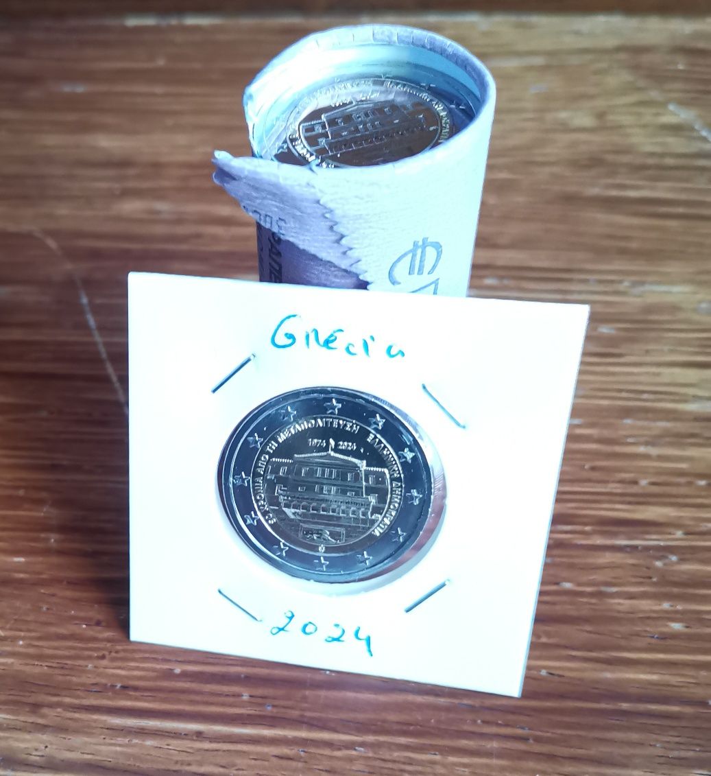 Moeda comemorativa de 2€ - Grécia 2024-"Democracia" 
alusiva à democra