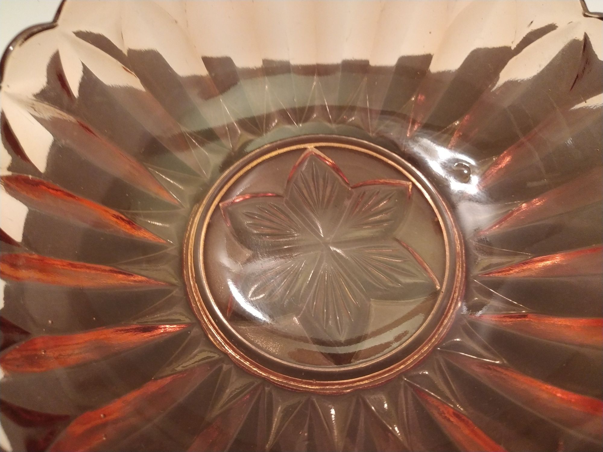 Rozaliniowa misa kolorowe szkło prl vintage retro