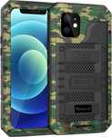 Beeasy iPhone 12 etui wodoodporne pancerne IP68 Metalowa kamuflaż