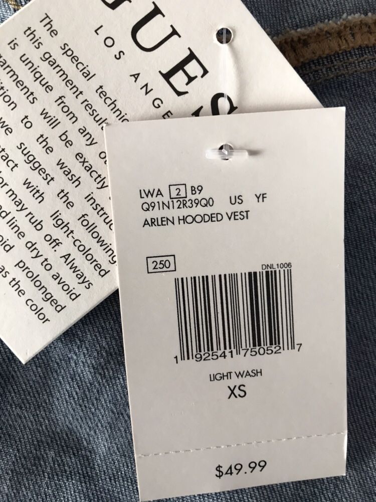 NOWA Kamizelka jeansowa Guess XS z metką