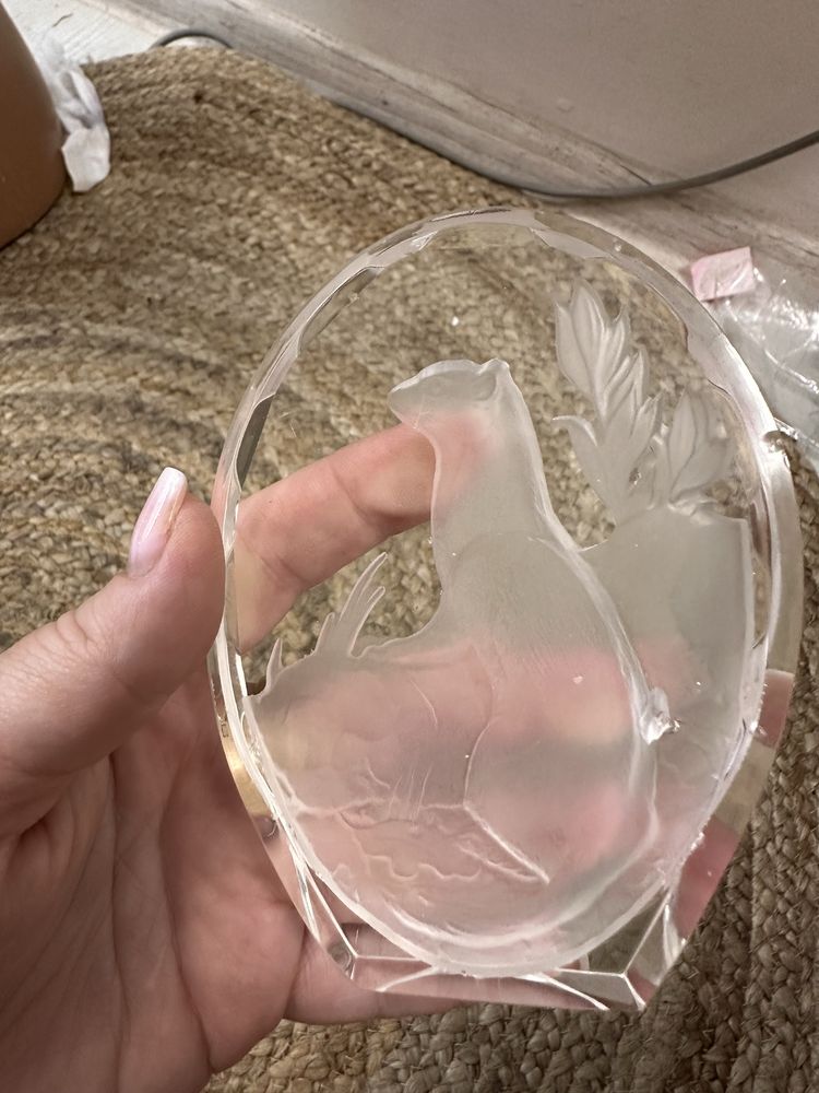 DANBURY MINT crystal glass  ANIMAL ETCHING крістал
