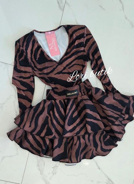 Sposniczko spodenki panterka zebra tygrys kwiaty falbanki