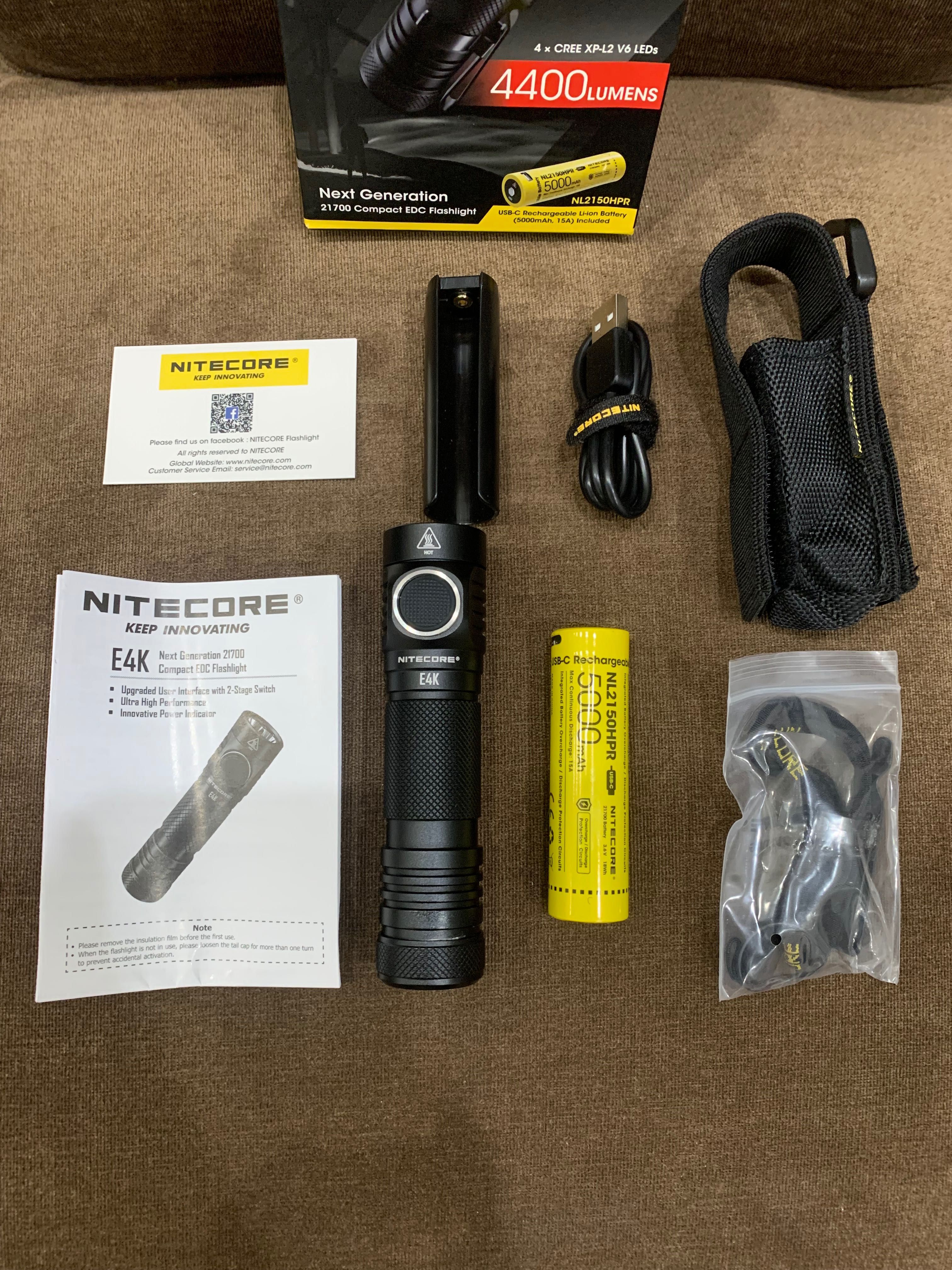 Ручний ліхтар Nitecore E4К + аккумулятор