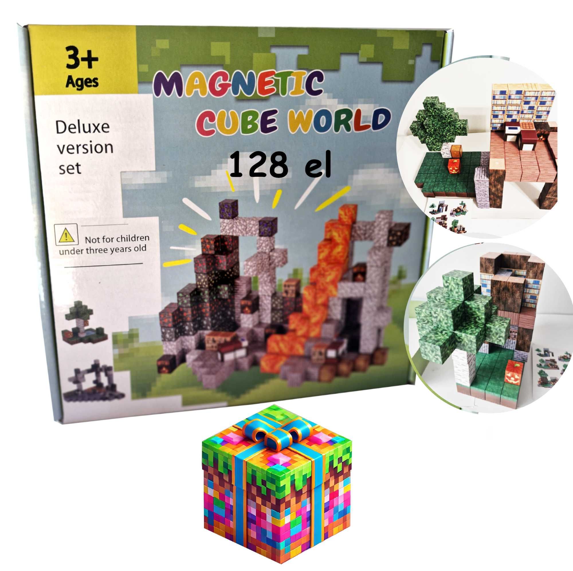 Magnetyczne Klocki 128 szt w stylu Minecraft duże bloki