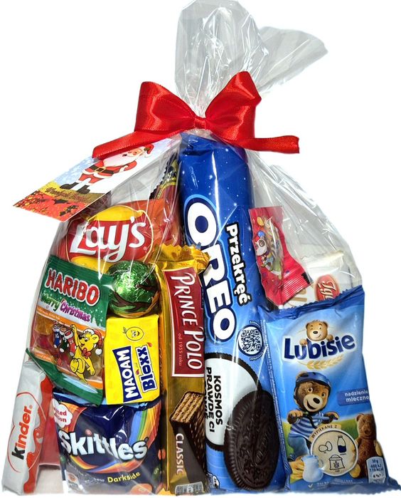 Paczka ze słodyczami świąteczna na prezent Mikołaja paczki dla szkół