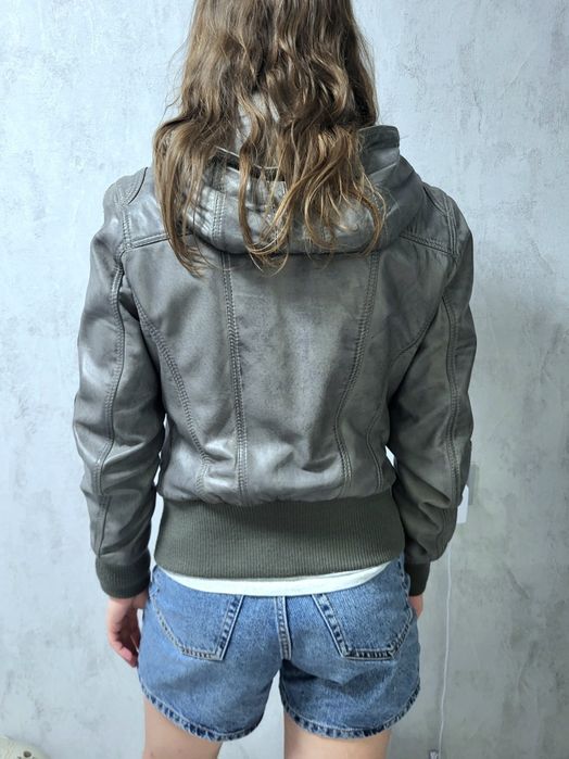 Куртка mauritius з натуральної шкіри сіра