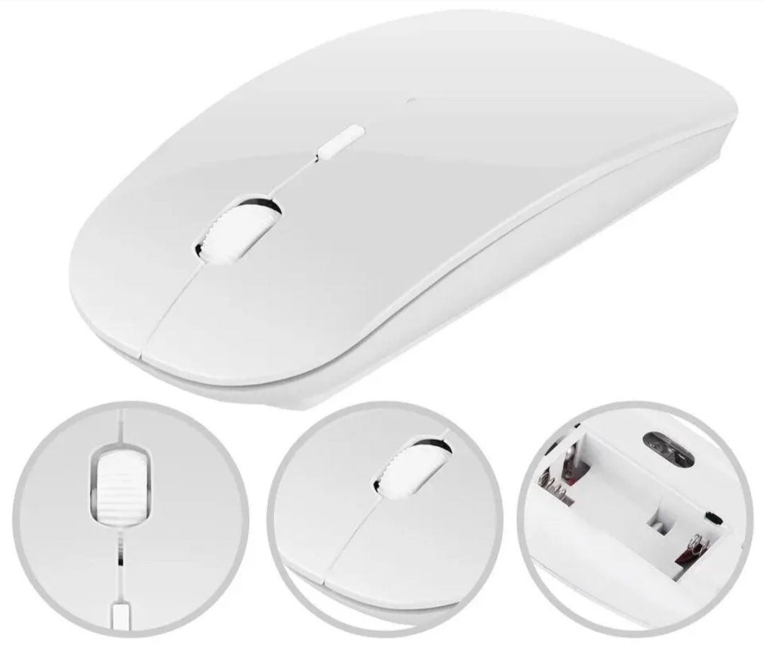 Rato wireless bluetooth, necessita de pilhas. Design ultrafino e elega