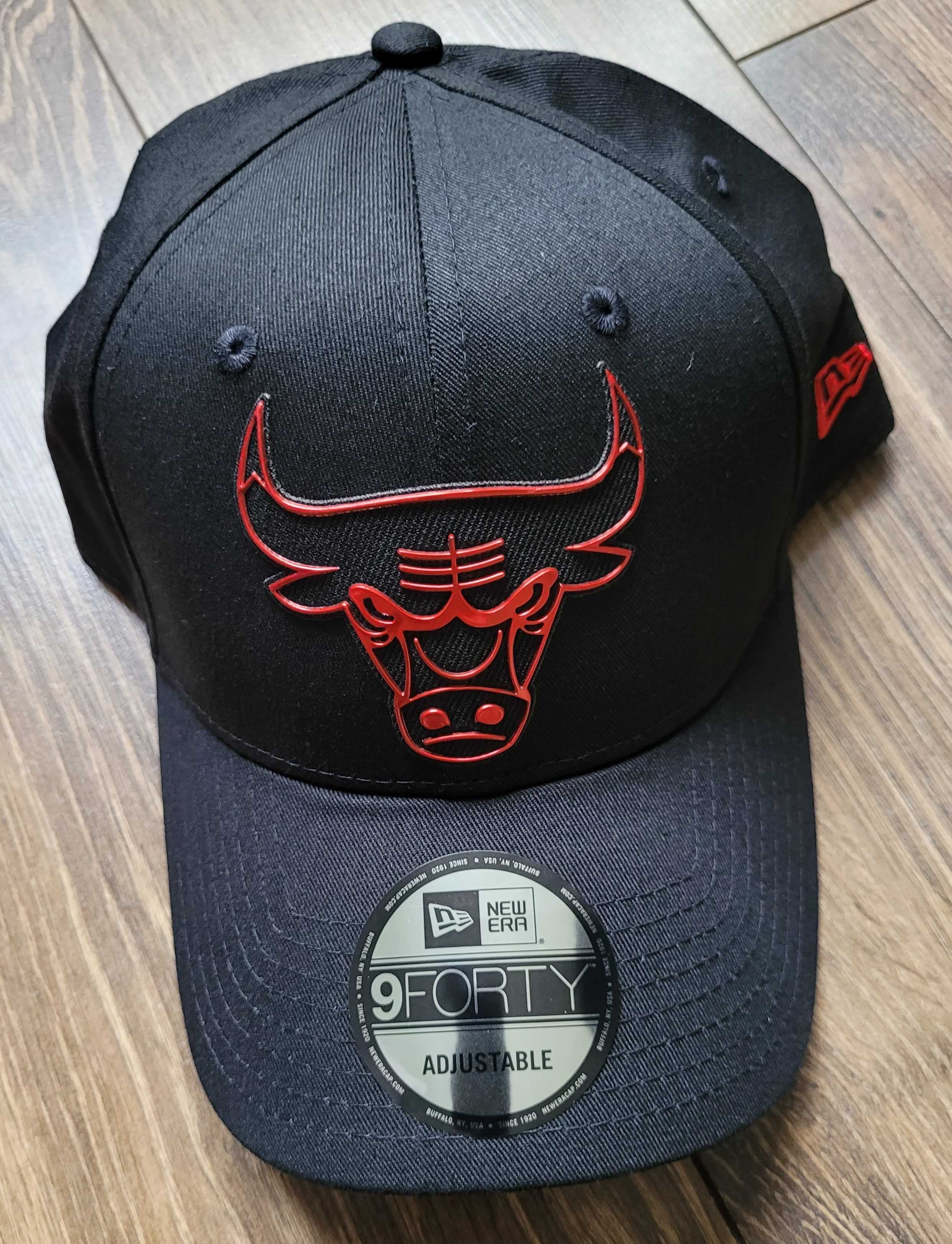 czapka z daszkiem New Era 9Forty Chicago Bulls NBA czarna logo NOWA