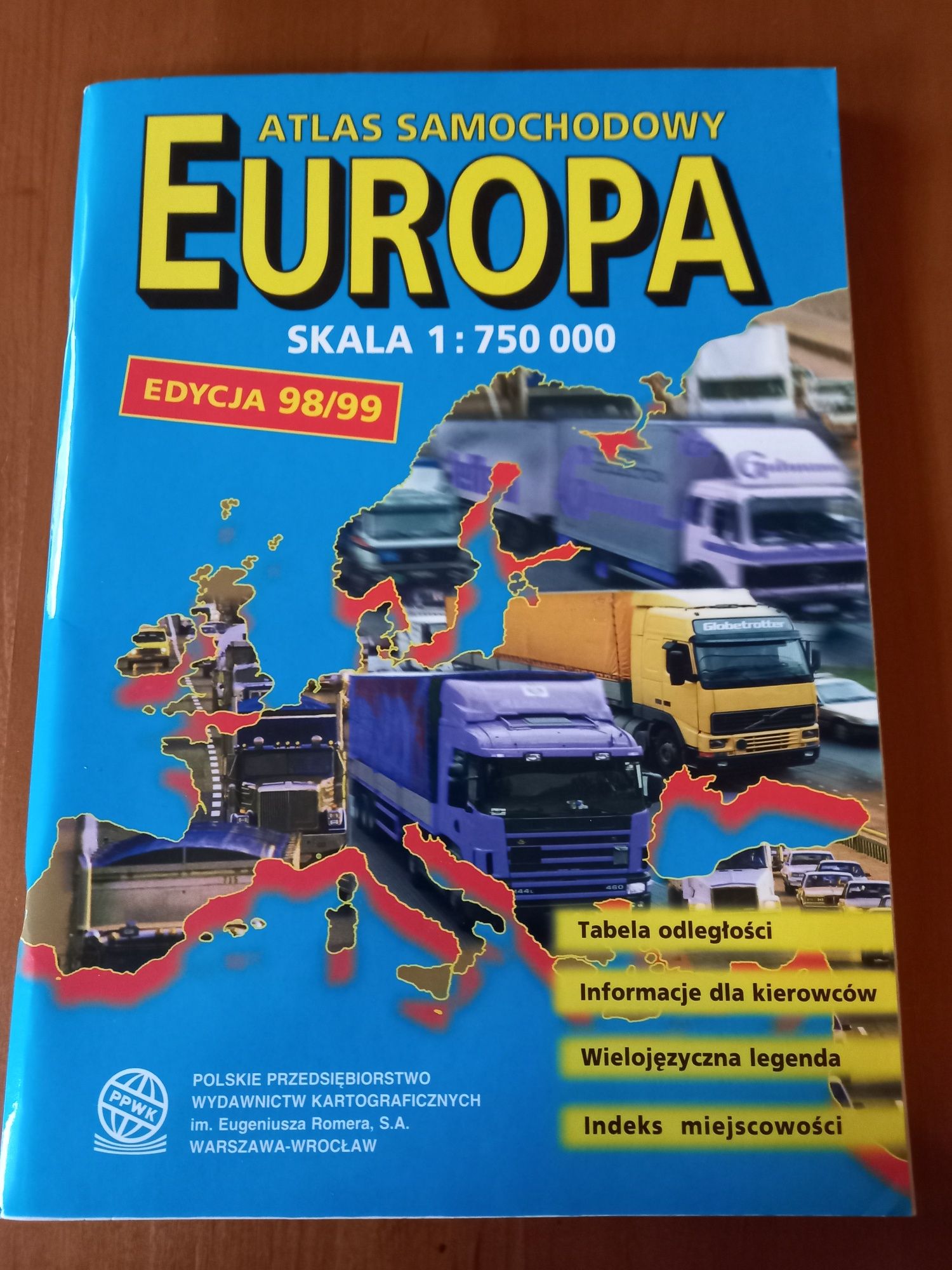 Atlas samochodowy Europa 1:750000