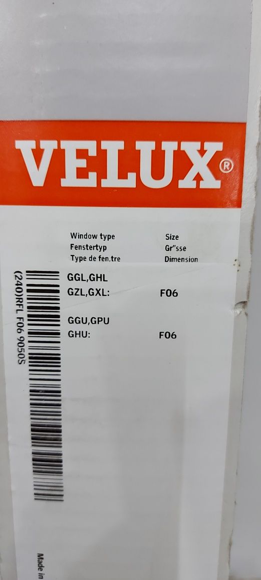 VELUX roleta RFL do okien dacho ggl, ghl, gzl, gxl, ggu, GPU, ghu F06