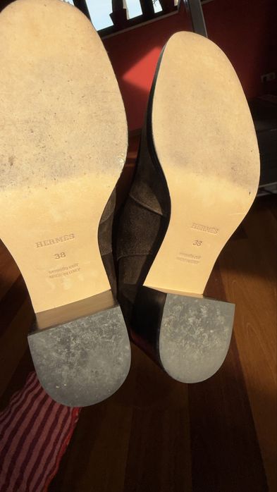 Hermes замшеві коричневі чоботи черевики сапоги  оригінал 38