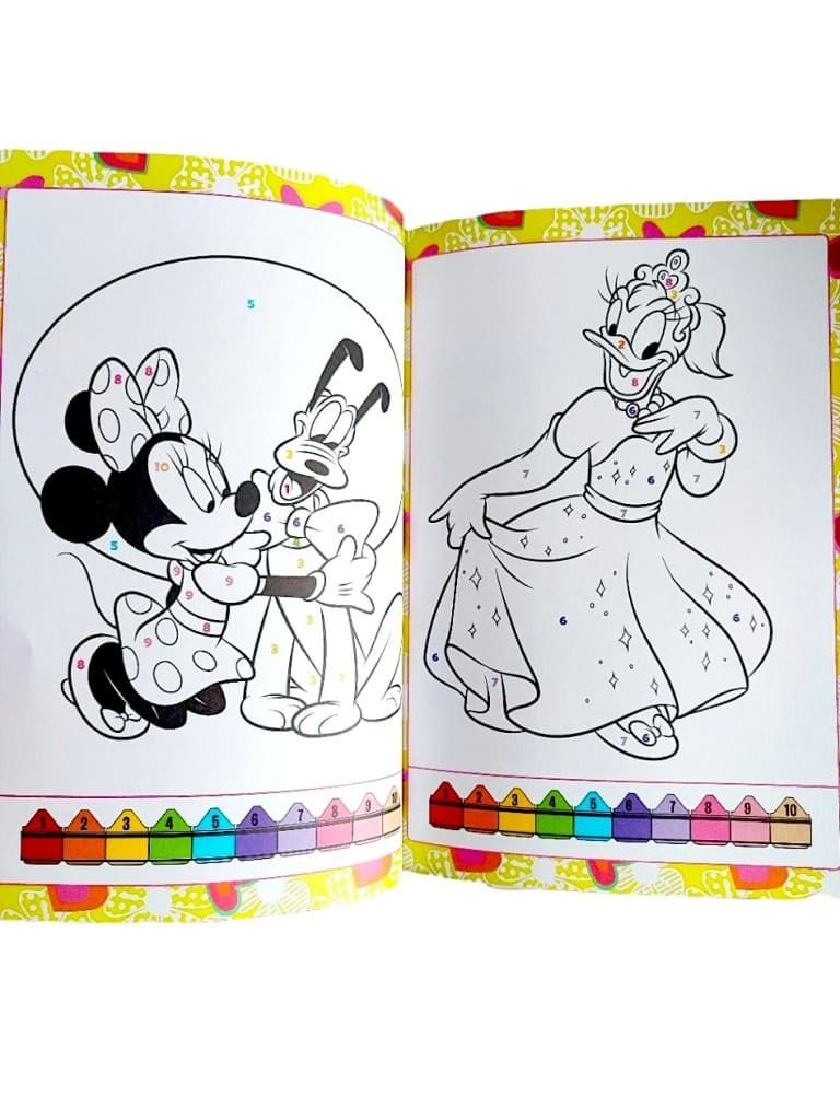 Malowanie po numerach książeczka Myszka Minnie kredki + 32 kolorowanki