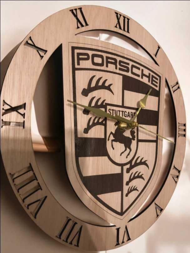Relógio – Porsche – Único e Raro Relógio de Parede em Madeira Porsche