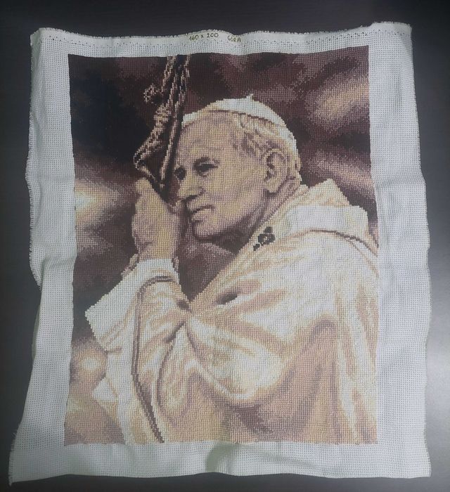 Haft krzyżykowy Papież JP2 Jan Paweł II