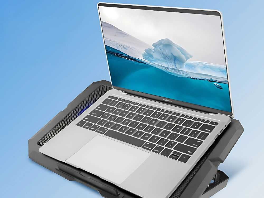 Podstawka chłodząca laptop LED regulowana z portem USB 10-17" 06349