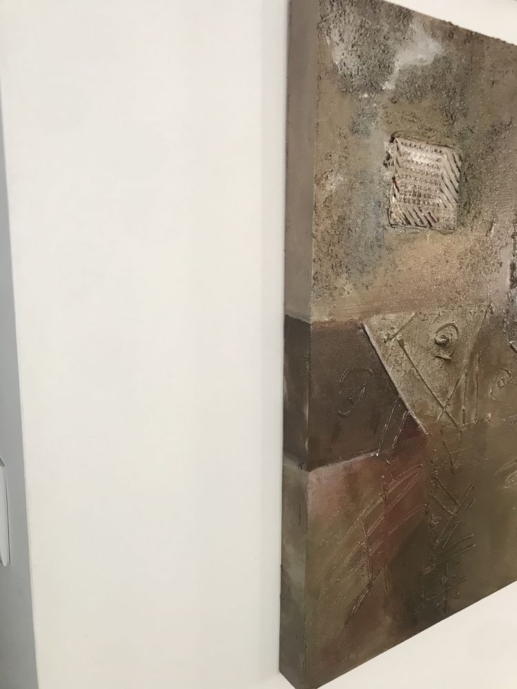 Quadro pintura a acrílico texturada