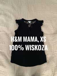 Bluzka h&m mama XS, czarna, 100% wiskoza, koronka