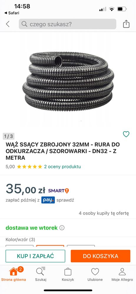 Wąż ssący zbrojony do odkurzaxza