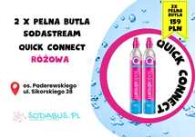 2 x Butla Soda Stream różowa QUICK CONNECT PEŁNA SodaStream