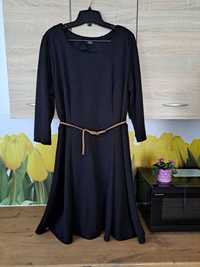 Czarna, cieplejsza sukienka F&F rozmiar 48 poliester/nylon