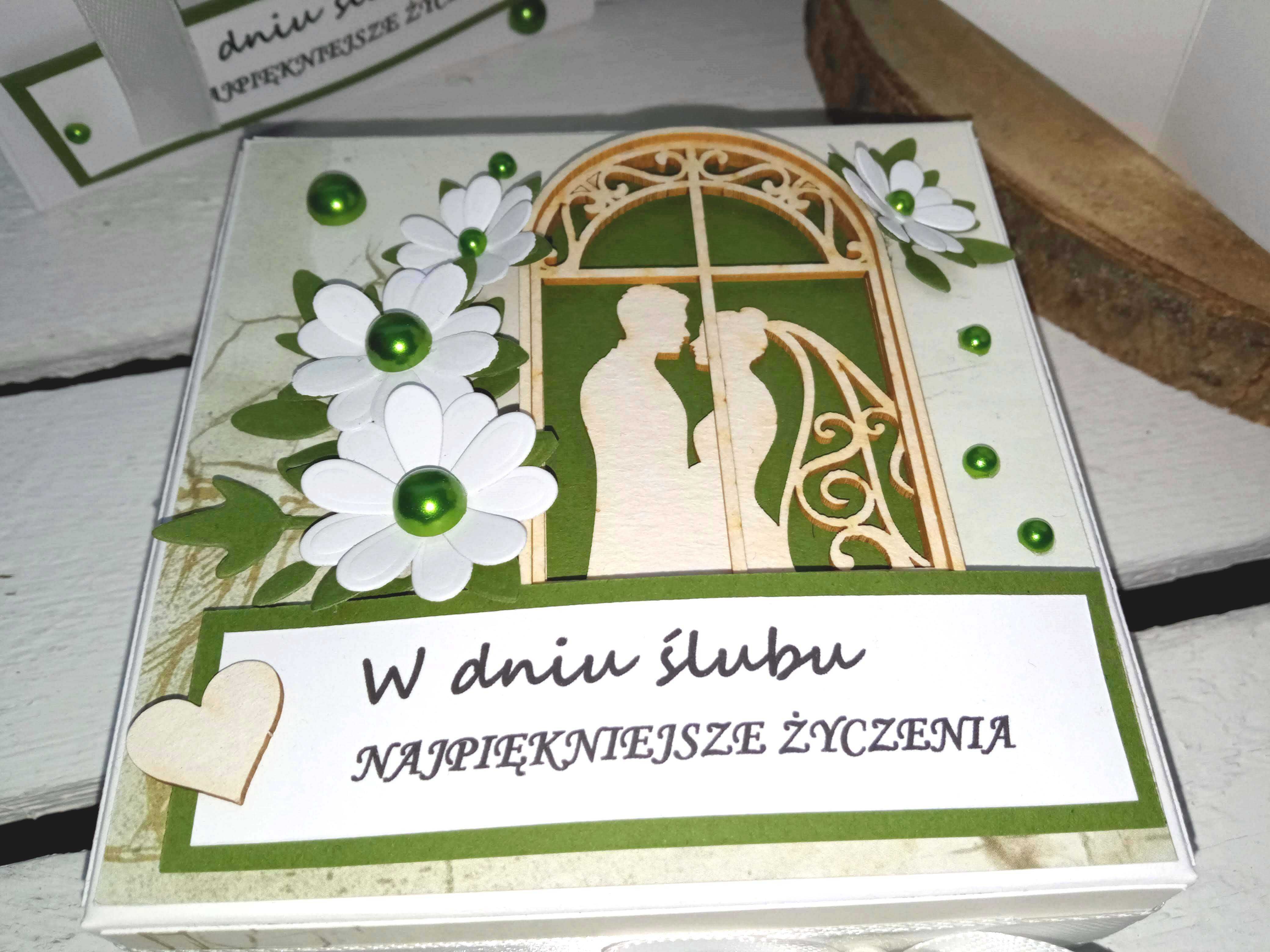 Exploding box ślubny kartka ślubna 3D pamiątka z okazji ślubu