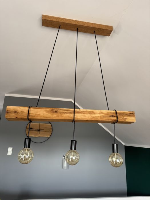 Lampa debowa loft