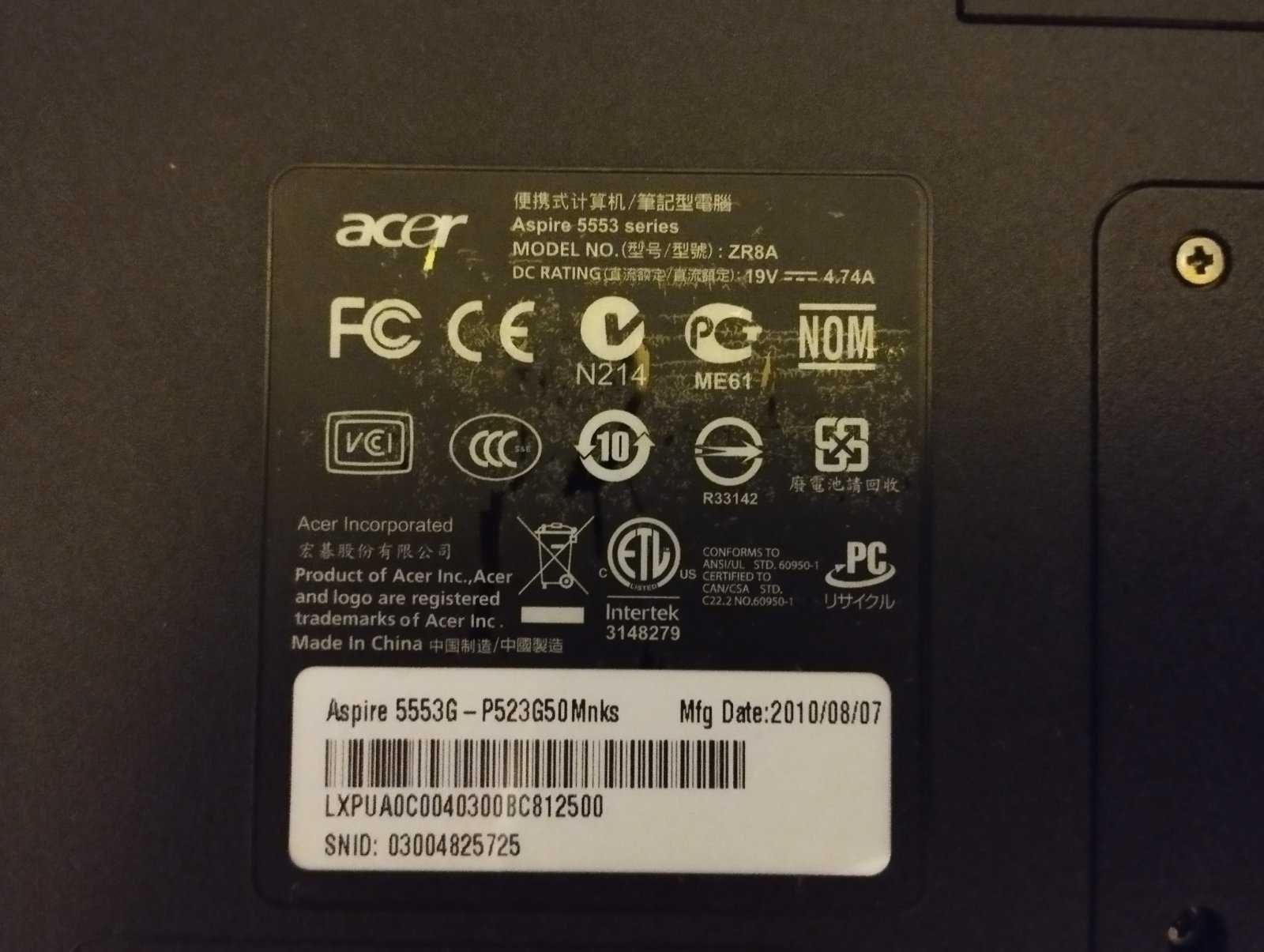 Ноутбук Acer Aspire 5553