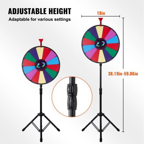 Roda da fortuna de 46 cm, jogos de roda colorida para jogos