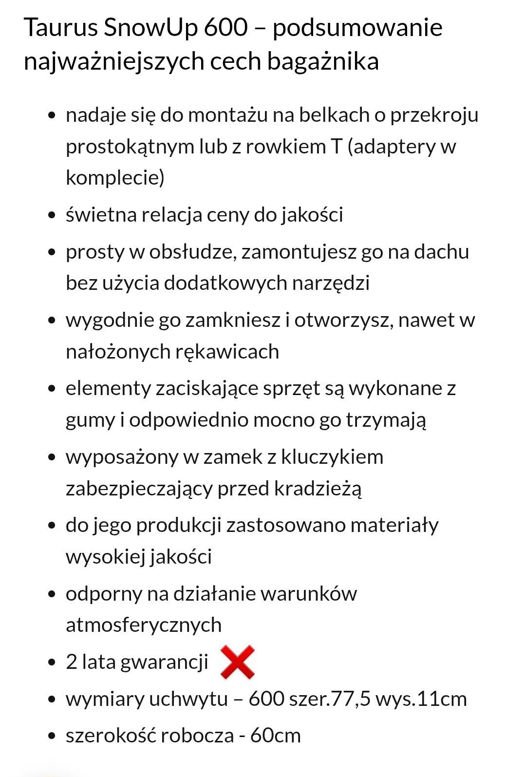 Bagażnik dachowy na narty/snowboard z belkami