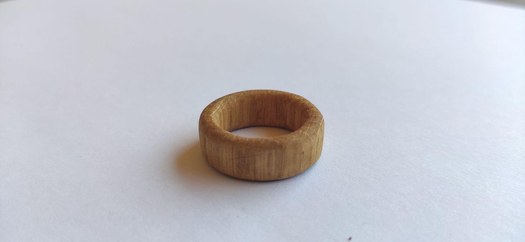 Pierścionek dębowy drewno ręcznie wykonany Rękodzieło Rozmiar 11