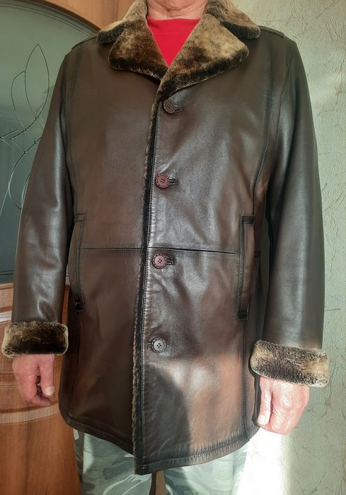Дублёнка кожаная, мужская