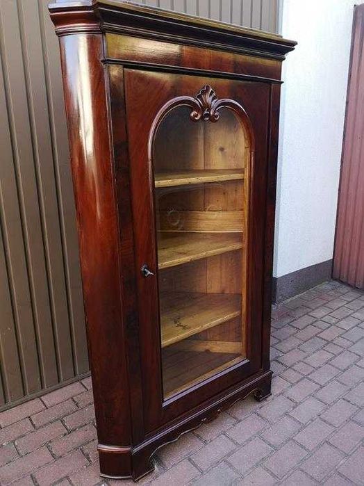 Witryna Rogowa Biedermeier z Połowy XIX Wieku Politura Po Renowacji.