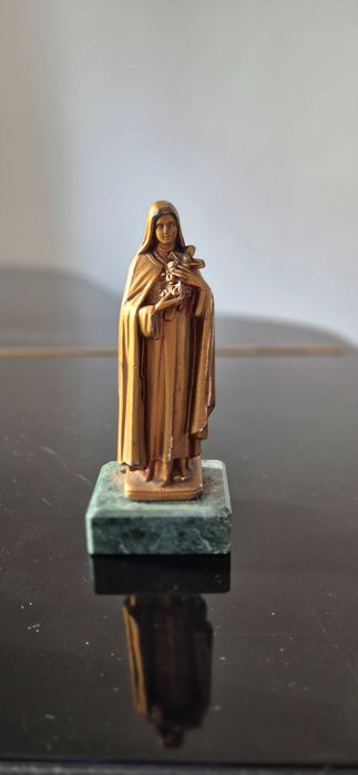 Rzeźba figura sakralna sygnowana Św. Teresa antyk depose
