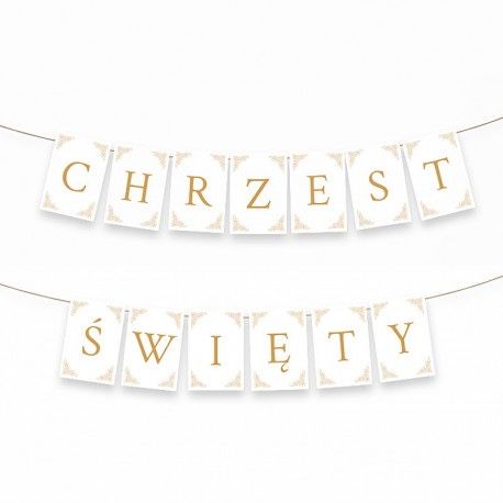 Baner Chrzest Święty biało-złoty