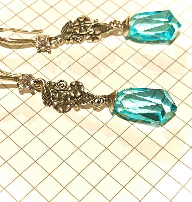 Серьги серебро с камнем