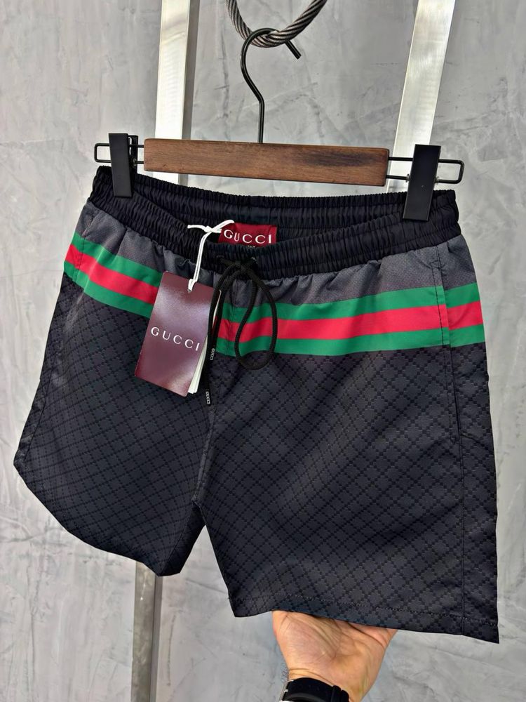 Пляжні шорти Gucci чорні чоловічі, пляжні шорти гуччі чорні чоловічі