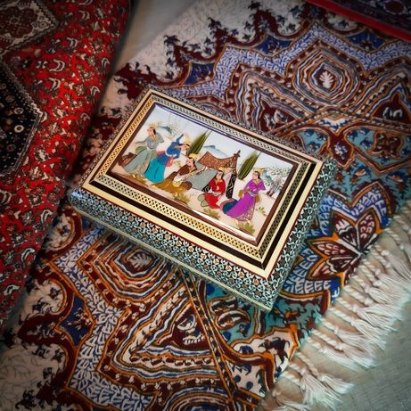 Guarda-joias Persa 100% feito à mão e pintado à mão - Novo