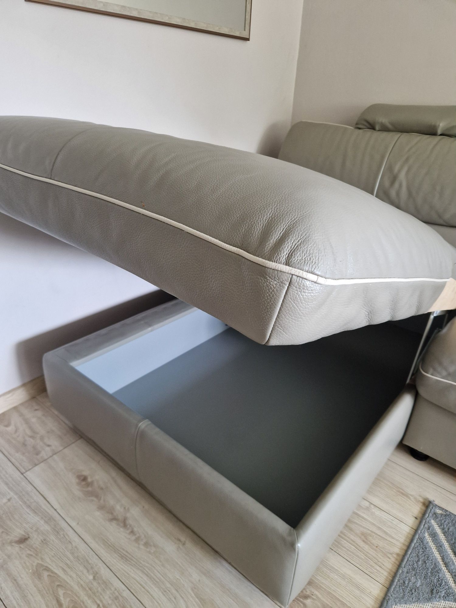 Narożnik skórzany skóra duży Kler z funkcją spania 160x300