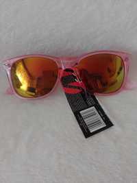 Różowe, Neonowe okulary przeciwsłoneczne, lustrzanki NOWE