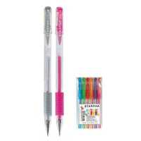 Długopis żelowy z gripem brokat 6 kolorów