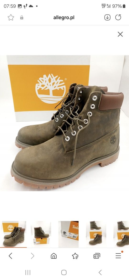 Meslie buty trapery noTIMBERLAND 6 W 1 ŚNIEGOWCE  PREMIUM  R.47 TI12G