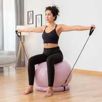 Bola de Yoga com Anel de Estabilidade e Bandas de Resistência Fitness